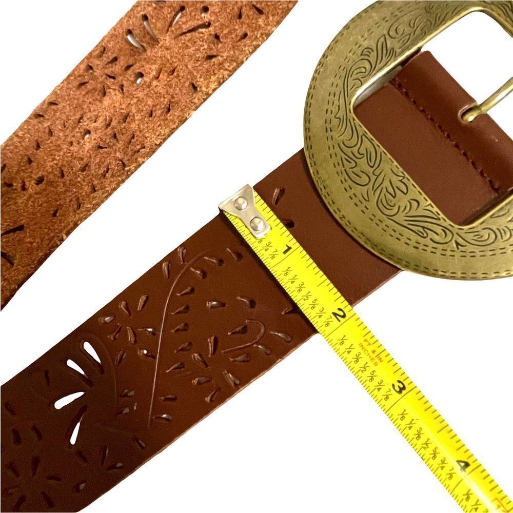 Coldwater Creek Leather perforated belt Sz S‎ boho western - Picture 8 of 8